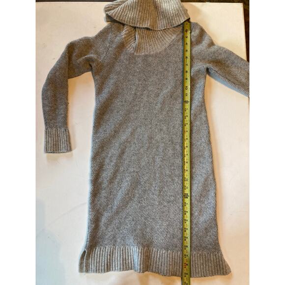Cynthia Rowley Lambswool Sweater Dress Women’s S Gray Cowl Neck Long Sleeve Cozy - Picture 8 of 10